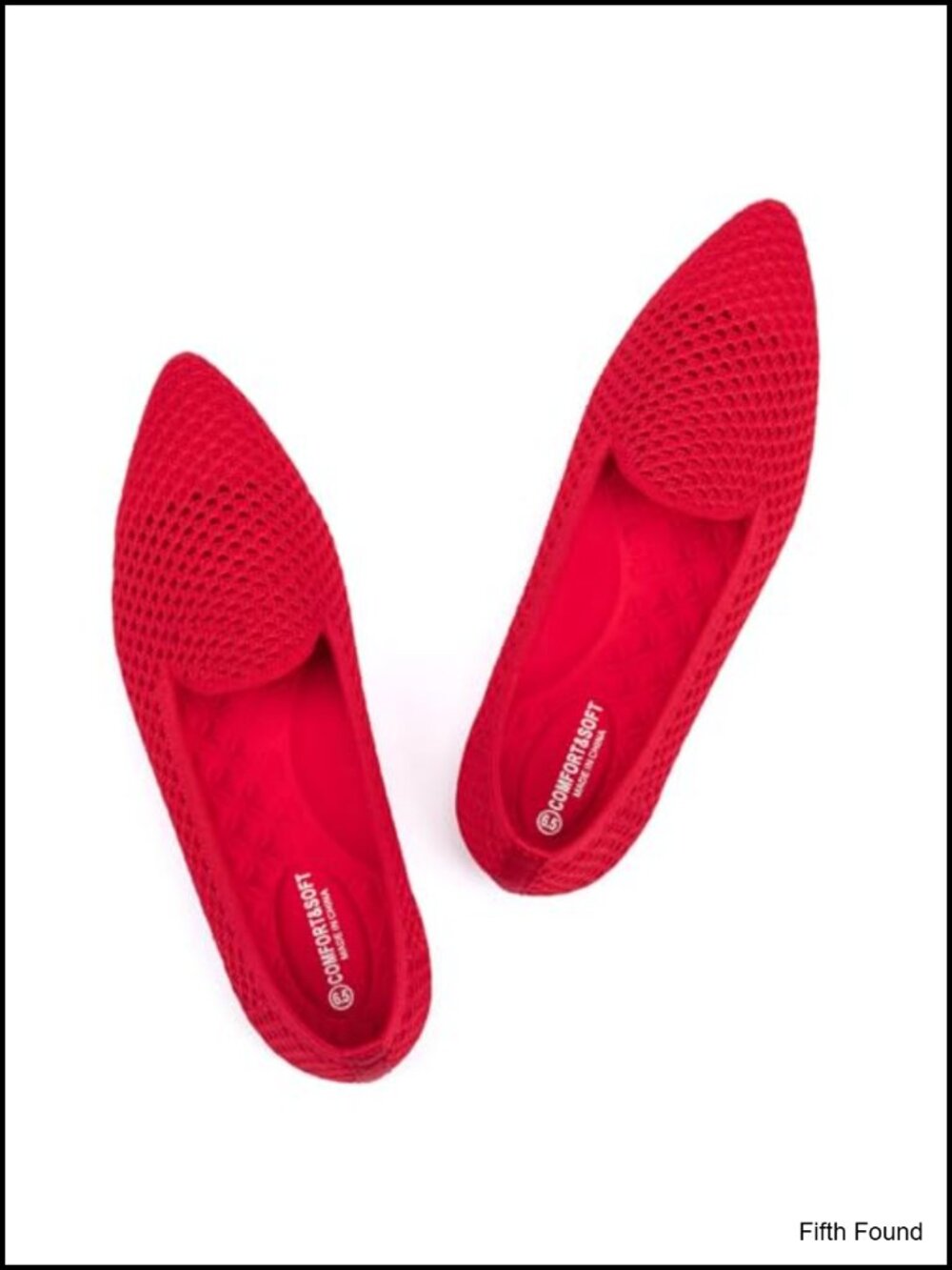 Pointed Toe Flats Comfort Knit Slip On Low Wedge Dress Shoes for Work